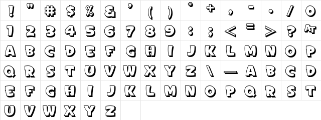 Sign Painter's Gothic Shaded JL Regular  glyph index