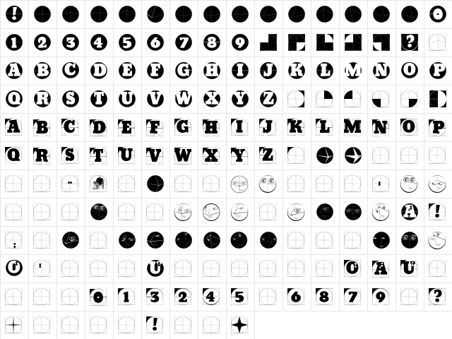 GridConcreteLogoable Regular  glyph index