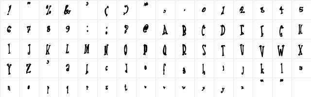 Date Rape Solid  glyph index