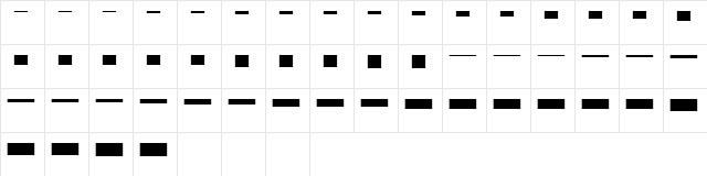 RulesFont Regular  glyph index