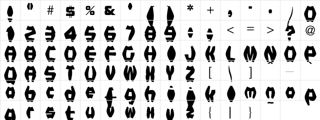 Fat Man II Bold Bold  glyph index