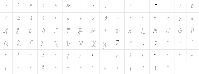 cantilena Regular  glyph index
