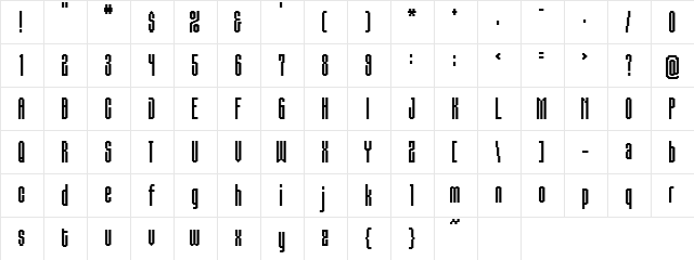 BM gaudi A22  glyph index