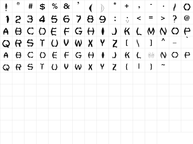 Goniff  Caps Regular  glyph index