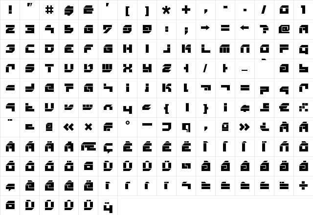 BsLandscope Regular  glyph index