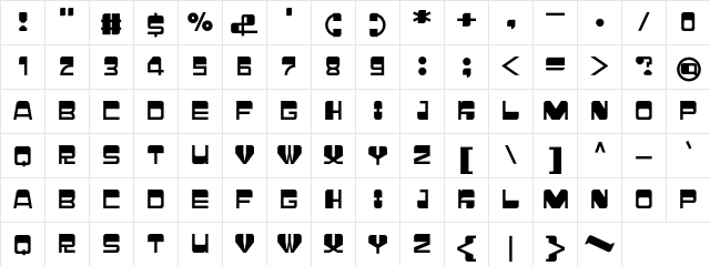 coventry Regular  glyph index
