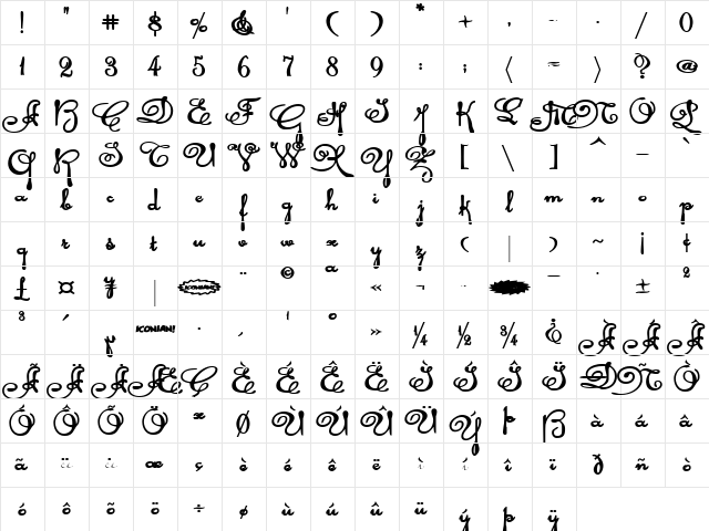 Rhalina Bold Expanded Bold Expanded  glyph index