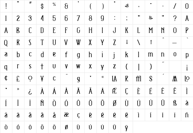 JM Exposition Rounded Medium Regular  glyph index