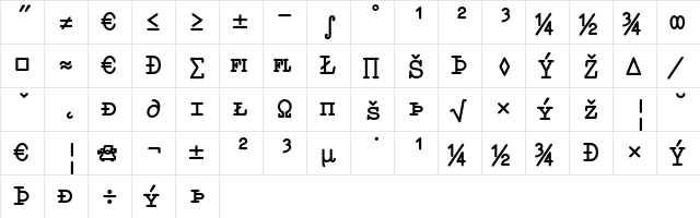 Elementa SC-Expert Bold  glyph index