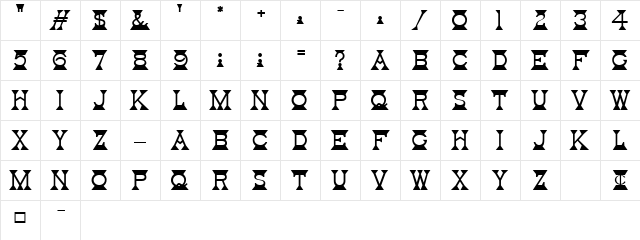 Mantel MF Regular  glyph index