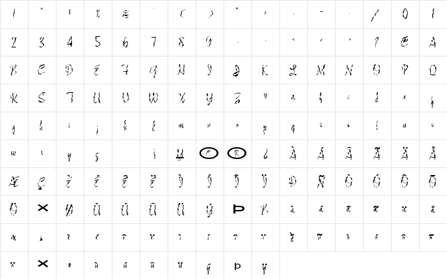 FZ HAND 13 WAVEY EX Normal  glyph index
