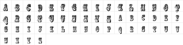 VTKS No Name Regular  glyph index