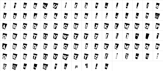 a_CooperBlackCmTw Regular  glyph index