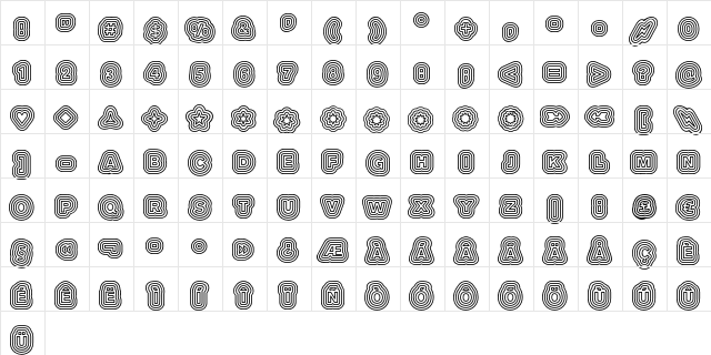Boogie LT Std Regular  glyph index