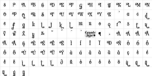 Fantini Alt One Regular  glyph index