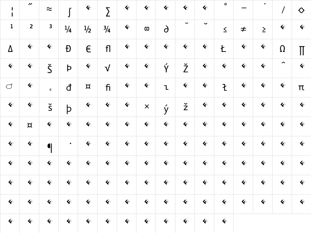 Eureka Mono Exp Regular  glyph index