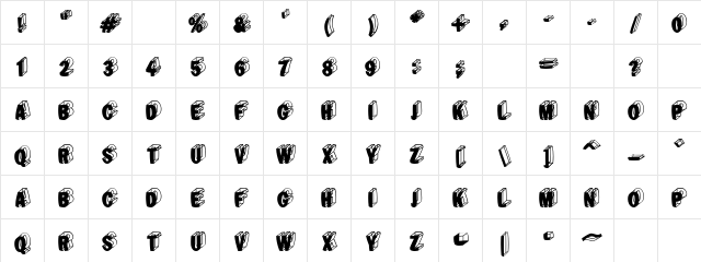 BlackTypefacesEggs Regular  glyph index