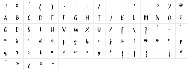 Kingtone Demo Regular  glyph index