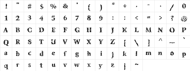 SibleyPotatoBaked Medium  glyph index