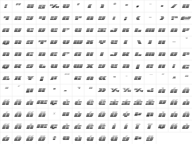 Joy Shark Gradient Italic Italic  glyph index