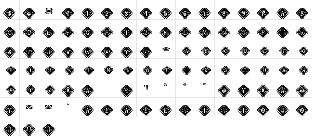 MexicaCapsSSK Regular  glyph index