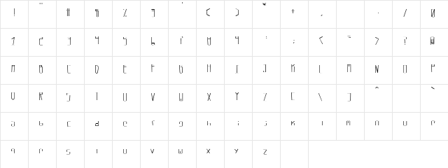 Wadlow's Son Regular  glyph index