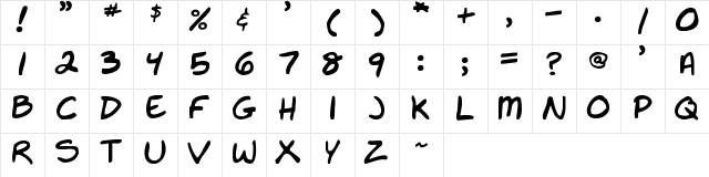 Nate's Choice Regular  glyph index
