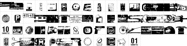 Tajunnan tuolla puolen Regular  glyph index