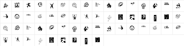 KR Sports Dings Regular  glyph index
