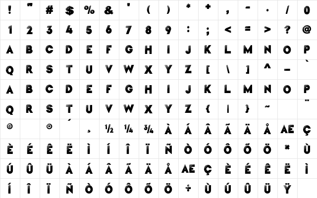 Nuvel Regular  glyph index