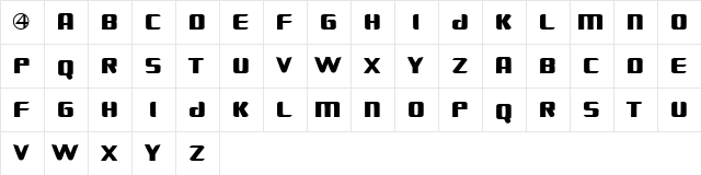 FANTASTIC FOUR MOVIE Regular  glyph index