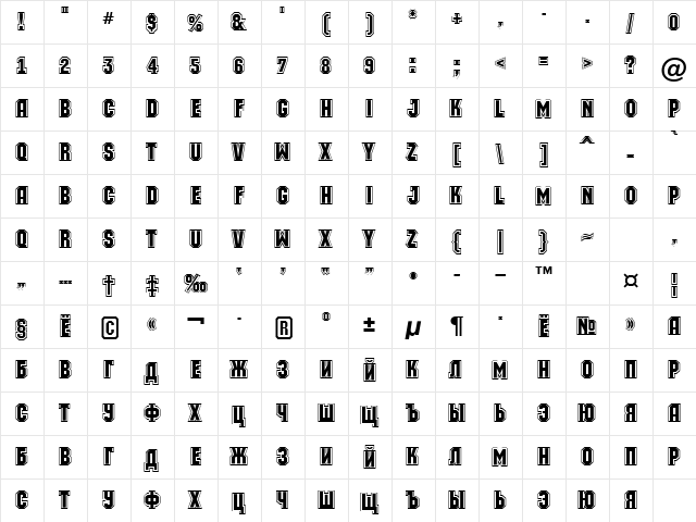 a_MachinaOrtoGr Medium  glyph index