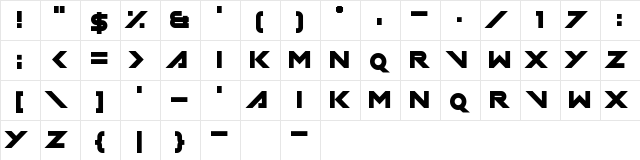 Miamagon Regular  glyph index