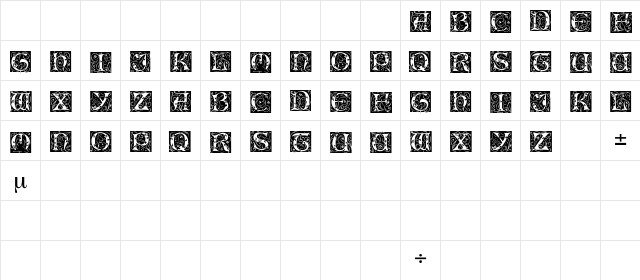 IlluminatiOneDisplayCapsSSK Regular  glyph index