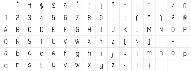 Fosterama Regular  glyph index