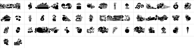 GE Edibles Regular  glyph index