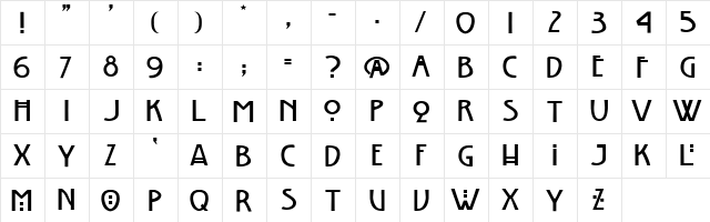 ChelseaStudio Regular  glyph index