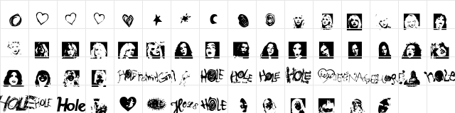 HoleWebMaster Normal  glyph index