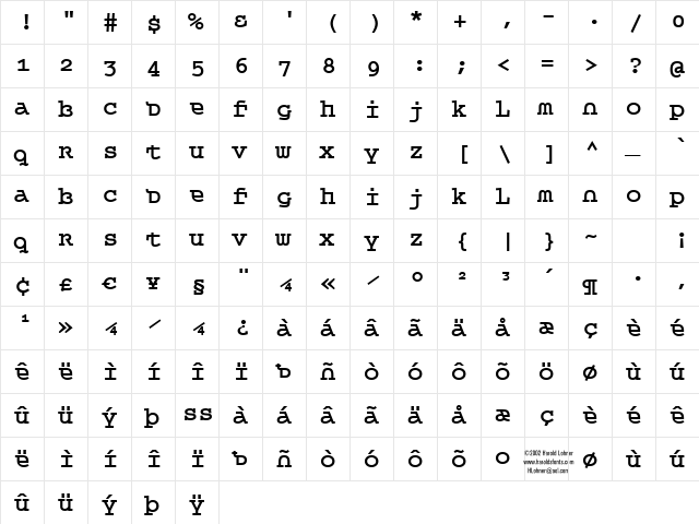 Queer TheoryBold Regular  glyph index