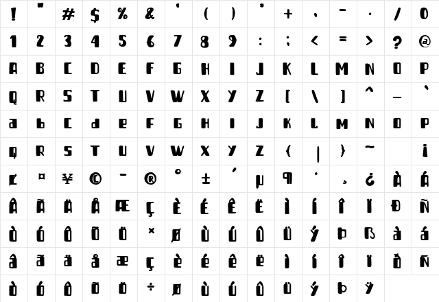 Good Sunday Regular  glyph index