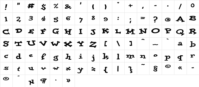 DoloresBlackC Regular  glyph index