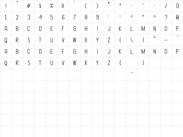 Queen Signature Duo Regular  glyph index