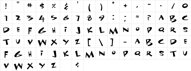Funhouse Medium  glyph index