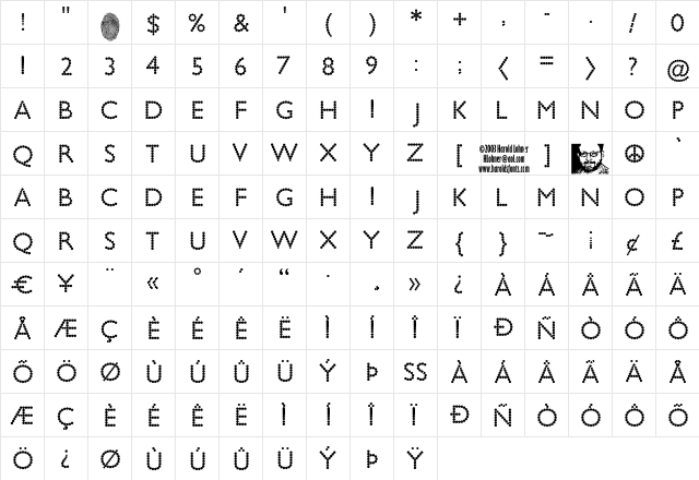 Bead Chain Regular  glyph index