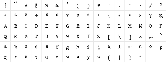 Righter Medium  glyph index