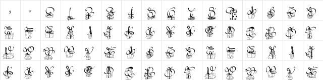 PWChristmasGifts Medium  glyph index