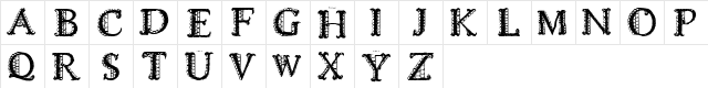 LACETRIM Regular  glyph index