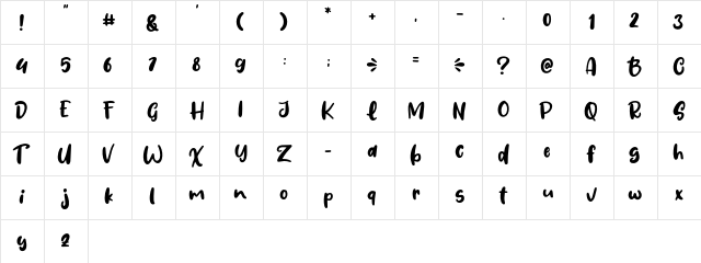 Fresh Lychee Regular  glyph index