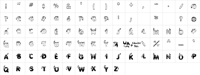 Junglenews Regular  glyph index