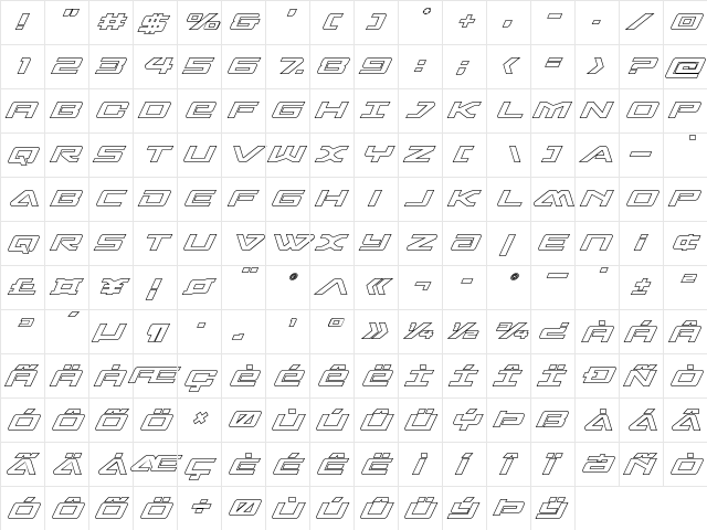 Sabre Shark Outline Outline  glyph index